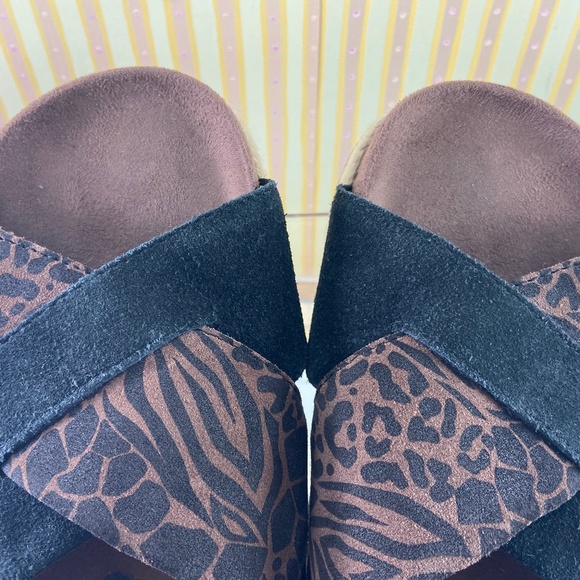 Toms Black and Brown Patterned Wedges - Picture 11 of 14